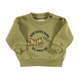 Sweatshirt | Olive green w/ tiger print