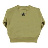 Sweatshirt | Olive green w/ tiger print
