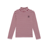 Burgundy Stripes Turtle Neck Tshirt