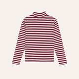 Burgundy Stripes Turtle Neck Tshirt