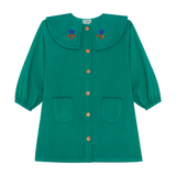 Daisies Embroidery Green Dress