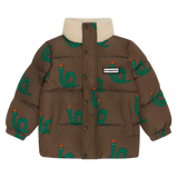 Snakes Brown Puffer Jacket