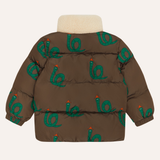 Snakes Brown Puffer Jacket