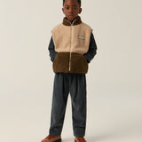 Green and Ecru Teddy Vest
