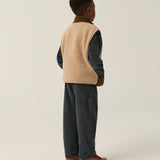 Green and Ecru Teddy Vest