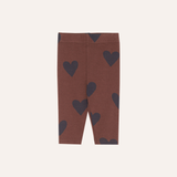 Hearts Brown Baby Leggings