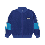 Blue Color Block Zipped Sweatshirt