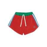 Red Color Block Shorts