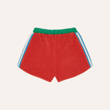 Red Color Block Shorts