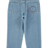 Unisex trousers | Washed navy denim