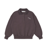 Polo Sweatshirt - Dark Cherry Fleece