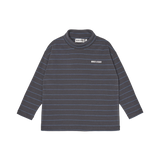 Roll Neck Rib Top - Phantom Stripe Rib Jersey