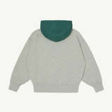 Hooded Sweatshirt - Light Grey Melange Fleece