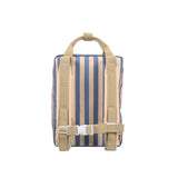 Sticky Lemon Backpack Medium Stripes Blue Whale + Sandy Yellow