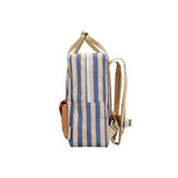 Sticky Lemon Backpack Medium Stripes Blue Whale + Sandy Yellow