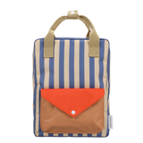 Sticky Lemon Backpack Medium Stripes Blue Whale + Sandy Yellow