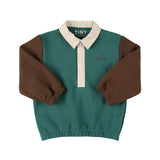 COLOR BLOCK POLO SLEEVE TEE dark green