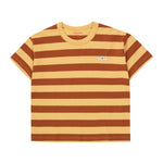 Stripes Tee - Pale Ochre/ Dark Brown