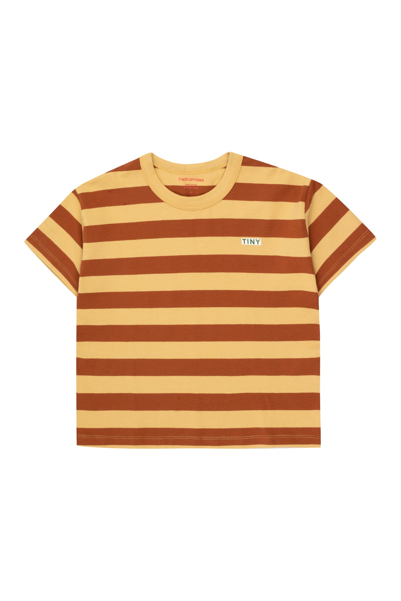 Stripes Tee - Pale Ochre/ Dark Brown
