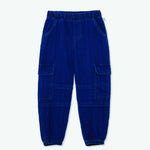 Herringbone denim cargo pants - Denim