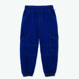 Herringbone denim cargo pants - Denim