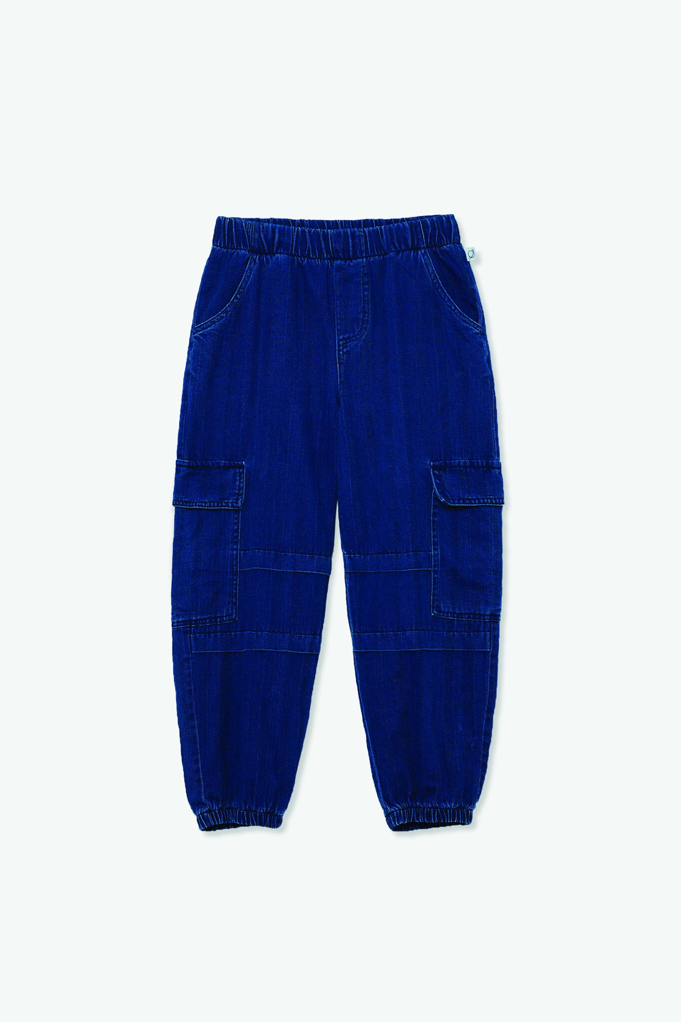 Herringbone denim cargo pants - Denim