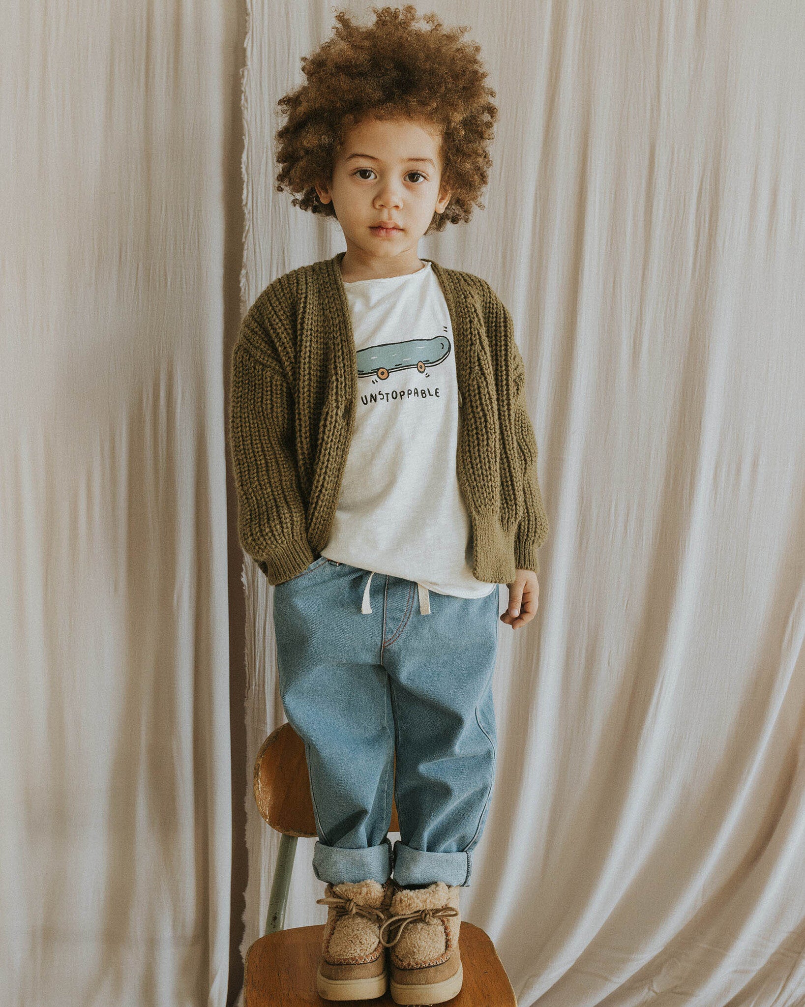 Soft Knit Cardigan - Kaki