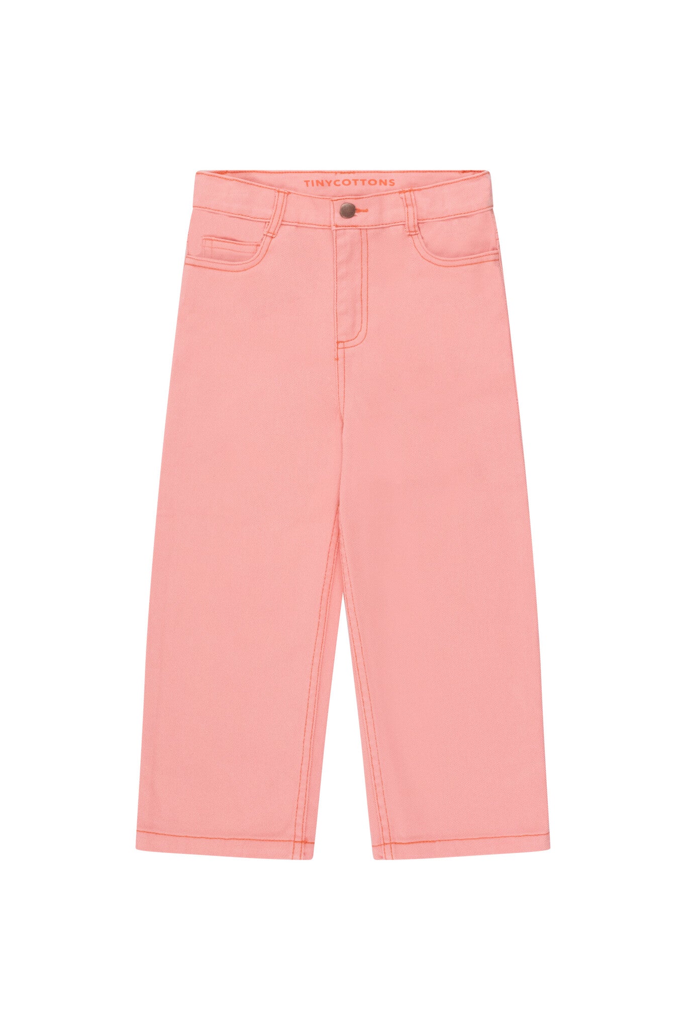 STRAIGHT CONTRAST JEANS *peach*