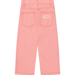 STRAIGHT CONTRAST JEANS *peach*