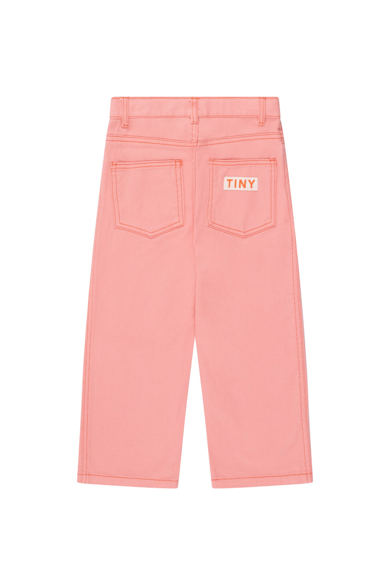 STRAIGHT CONTRAST JEANS *peach*