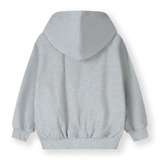 Hooded Zipped Cardigan - Light Grey Melange