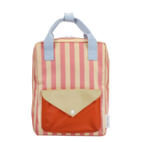 Sticky Lemon Backpack Medium Stripes Coral Pink + Sandy Yellow
