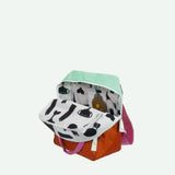 Sticky Lemon backpack small - colourblocking- towel green + gravel orange