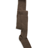 Wool rib tights - Brown Melange